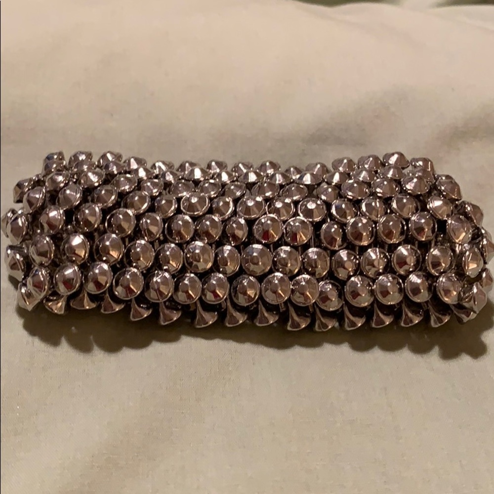 Charming Charlie Silver Beaded Stretch Bracelet